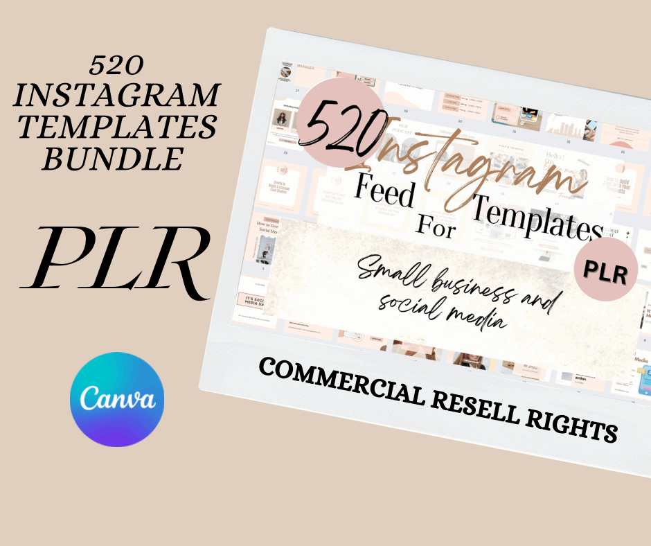 PLR Instagram Template Bundle, 520 Instagram Templates Passive Income Lab