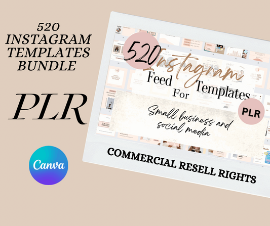 PLR Instagram Template Bundle, 520 Instagram Templates Passive Income Lab