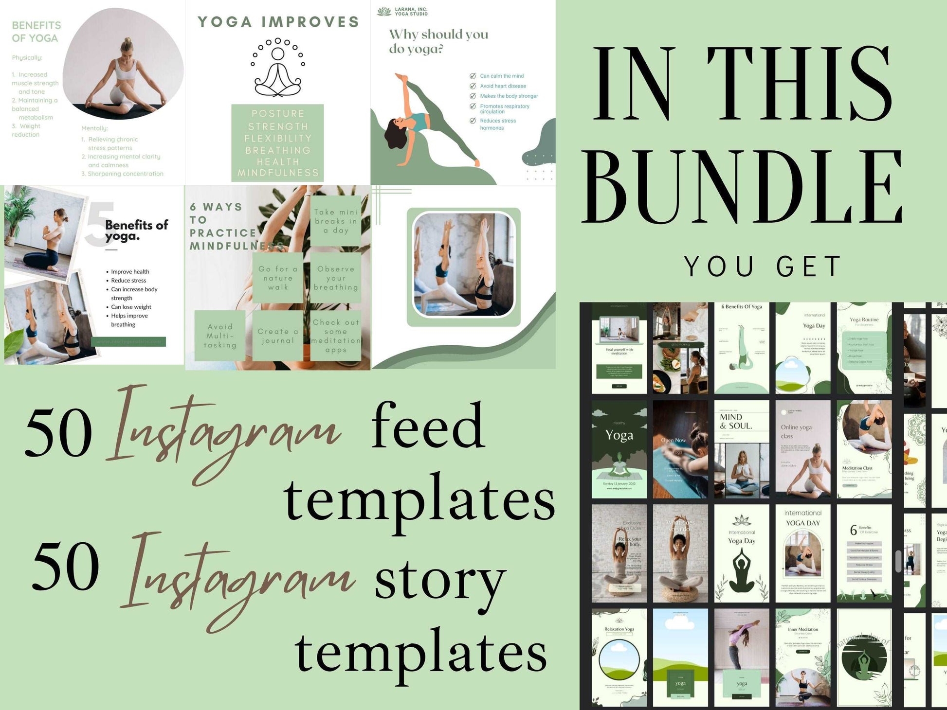 PLR Yoga Instagram Post Templates, Yoga Teacher, Fitness Instructor, Pilates Instructor, Health Instagram Template, Fitness Influencer Passive Income Lab