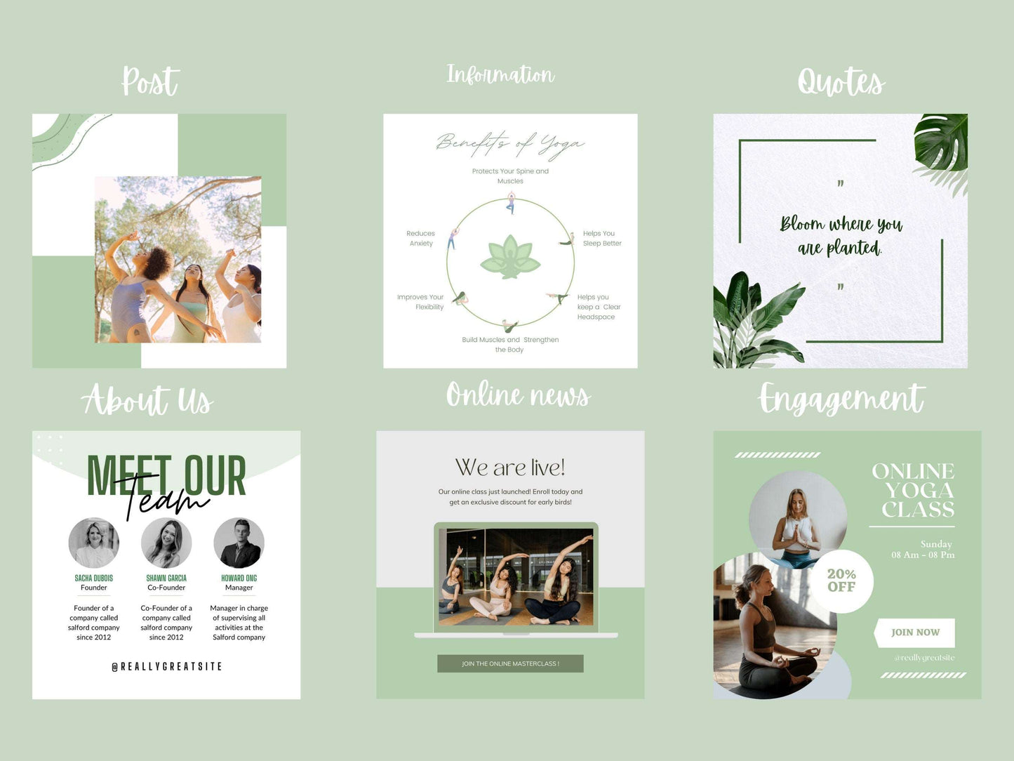 PLR Yoga Instagram Post Templates, Yoga Teacher, Fitness Instructor, Pilates Instructor, Health Instagram Template, Fitness Influencer Passive Income Lab