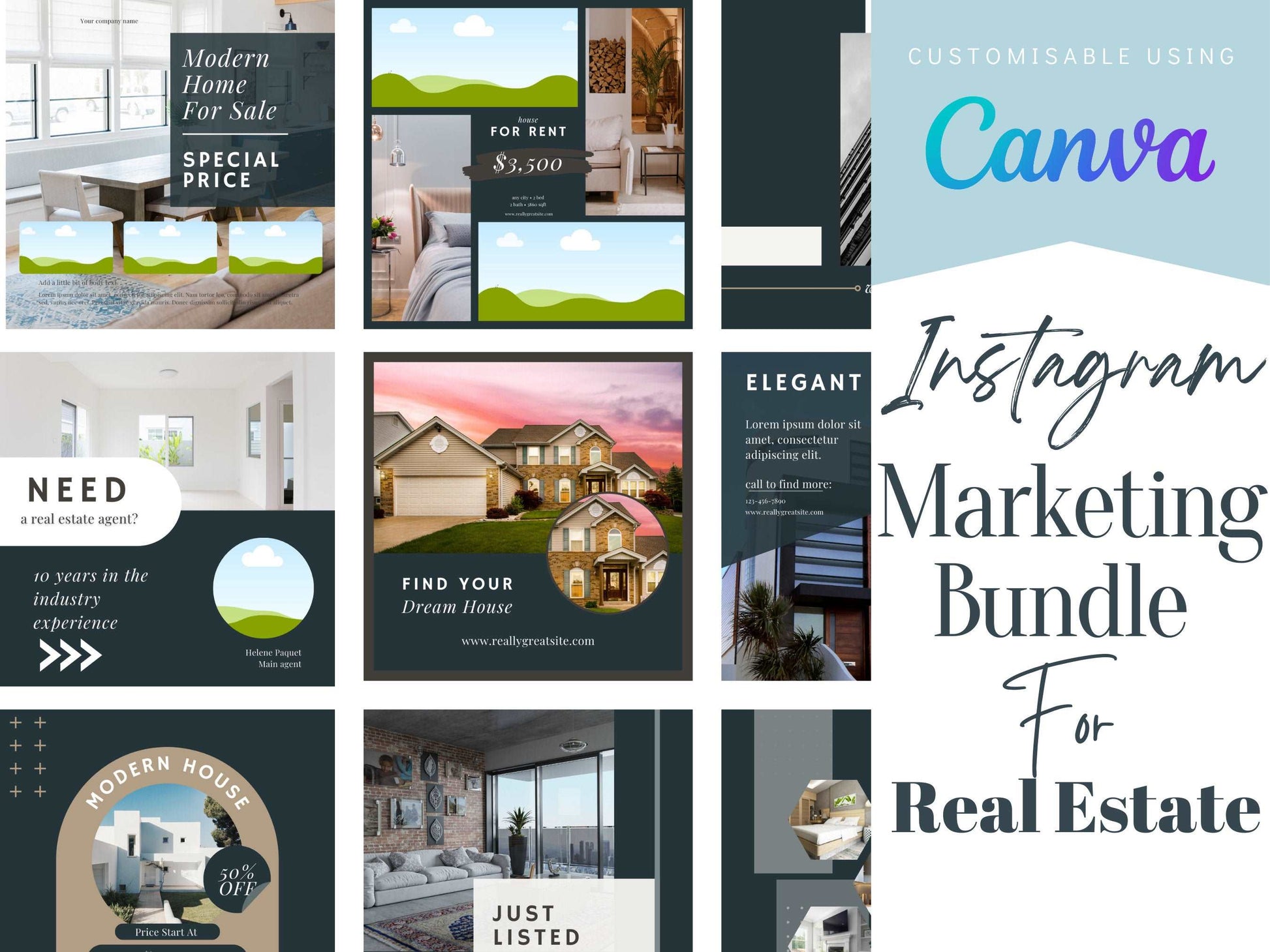 PLR Templates, PLR Real Estate Agent, Resell Rights, Realtor Marketing Branding, Canva Real Estate, IG Templates, Commercial Passive Income Lab