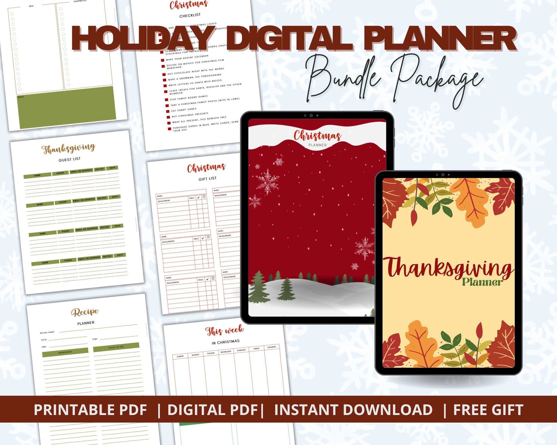 PLR Holiday Planner Digital Bundle with Free Presets Passive Income Lab