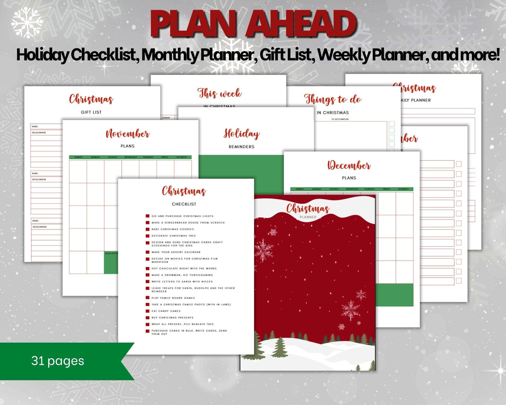 PLR Holiday Planner Digital Bundle with Free Presets Passive Income Lab