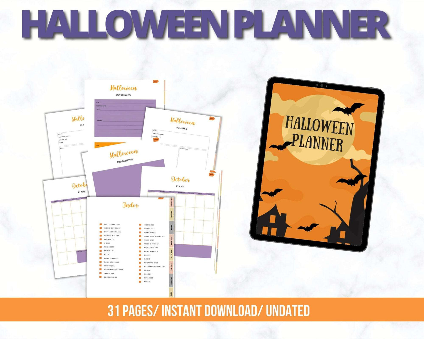 PLR Digital Holiday Planner Bundle, Hyperlinked all-in-one Passive Income Lab