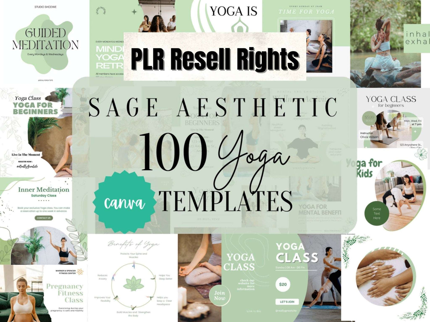 PLR Yoga Instagram Post Templates, Yoga Teacher, Fitness Instructor, Pilates Instructor, Health Instagram Template, Fitness Influencer Passive Income Lab