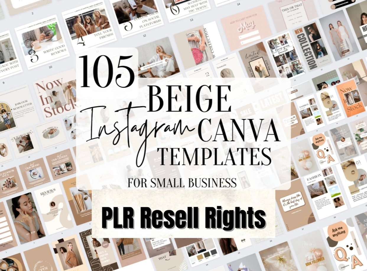 PLR Instagram Template Bundle, 520 Instagram Templates Passive Income Lab