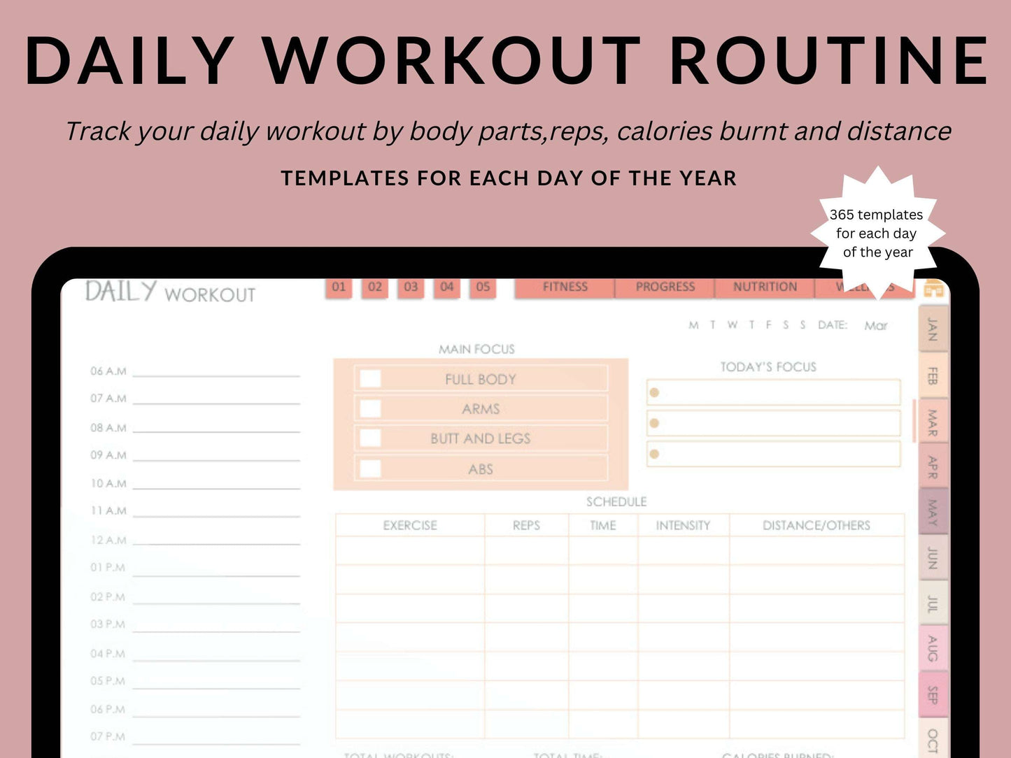 MRR Fitness Planner Undated, Master Resell, Resell Rights, Health Planner, Self Care Planner, Goodnotes Template, Meal Tracker, Hyperlinked