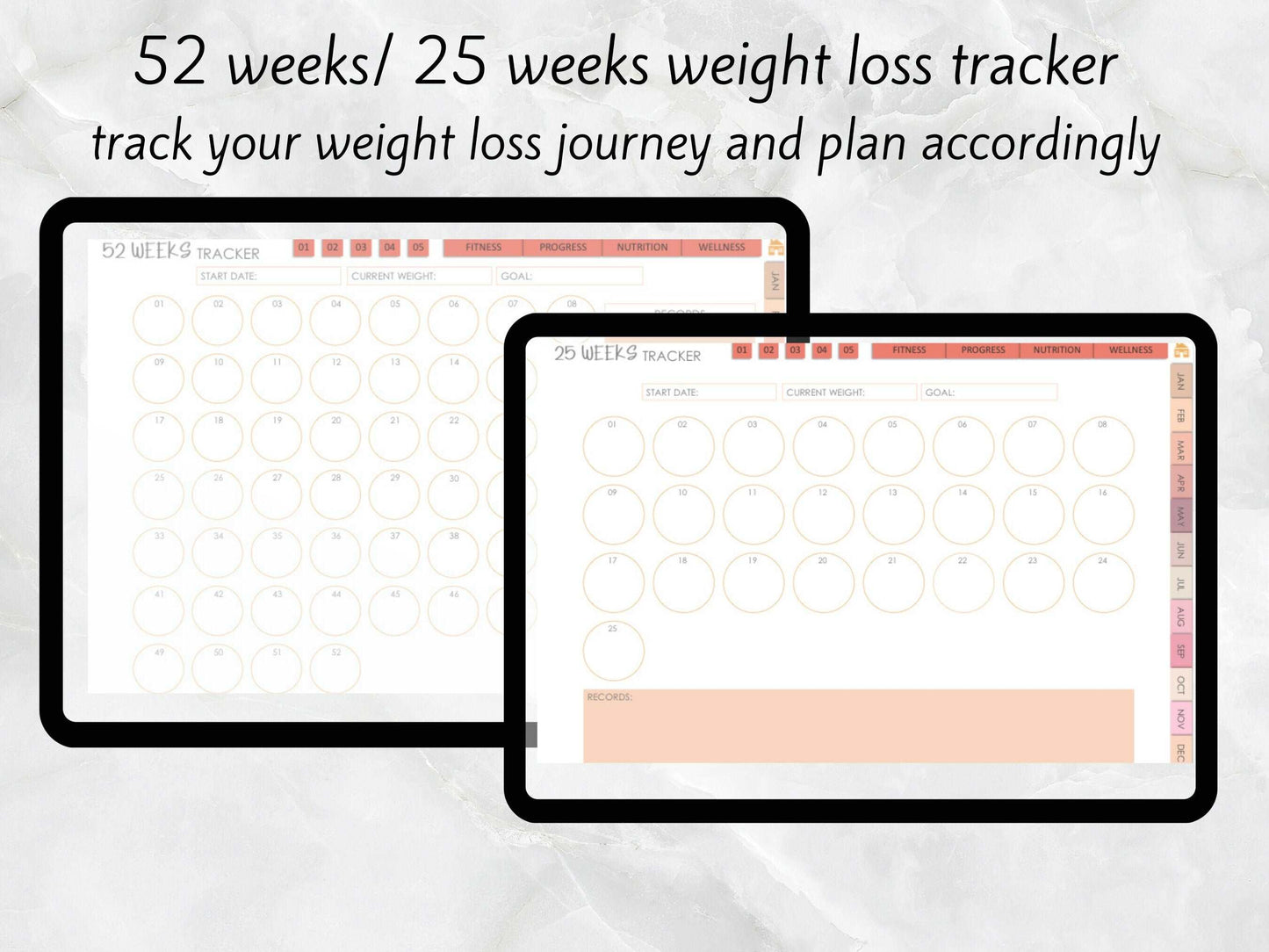 MRR Fitness Planner Undated, Master Resell, Resell Rights, Health Planner, Self Care Planner, Goodnotes Template, Meal Tracker, Hyperlinked