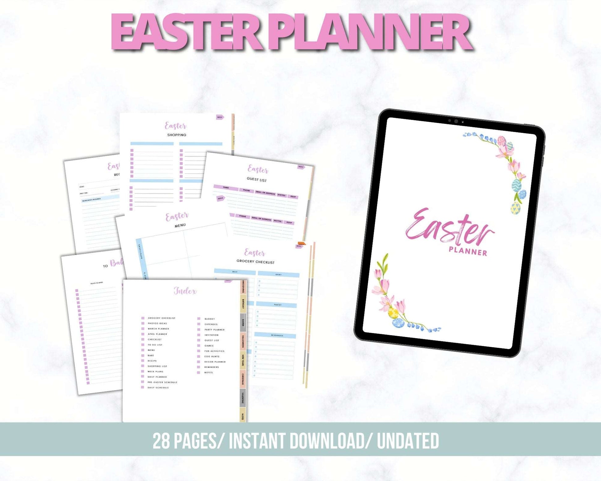 PLR Digital Holiday Planner Bundle, Hyperlinked all-in-one Passive Income Lab