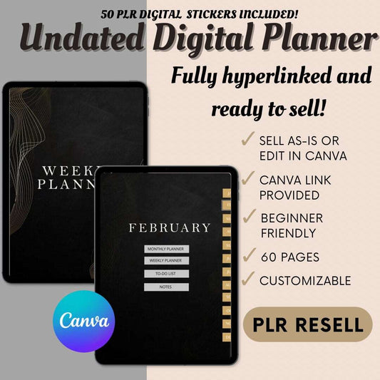 PLR DIGITAL PRODUCTS, Plr Undated Goodnotes Planner, Plr digital planner, Resell Rights Digital Planner, Goodnotes, Commercial License Passive Income Lab