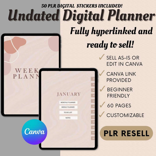 PLR DIGITAL PRODUCTS, Plr Undated Goodnotes Planner, Plr weekly digital planner, Resell Rights, Goodnotes Plr, Plr Digital Journal, Resell Passive Income Lab