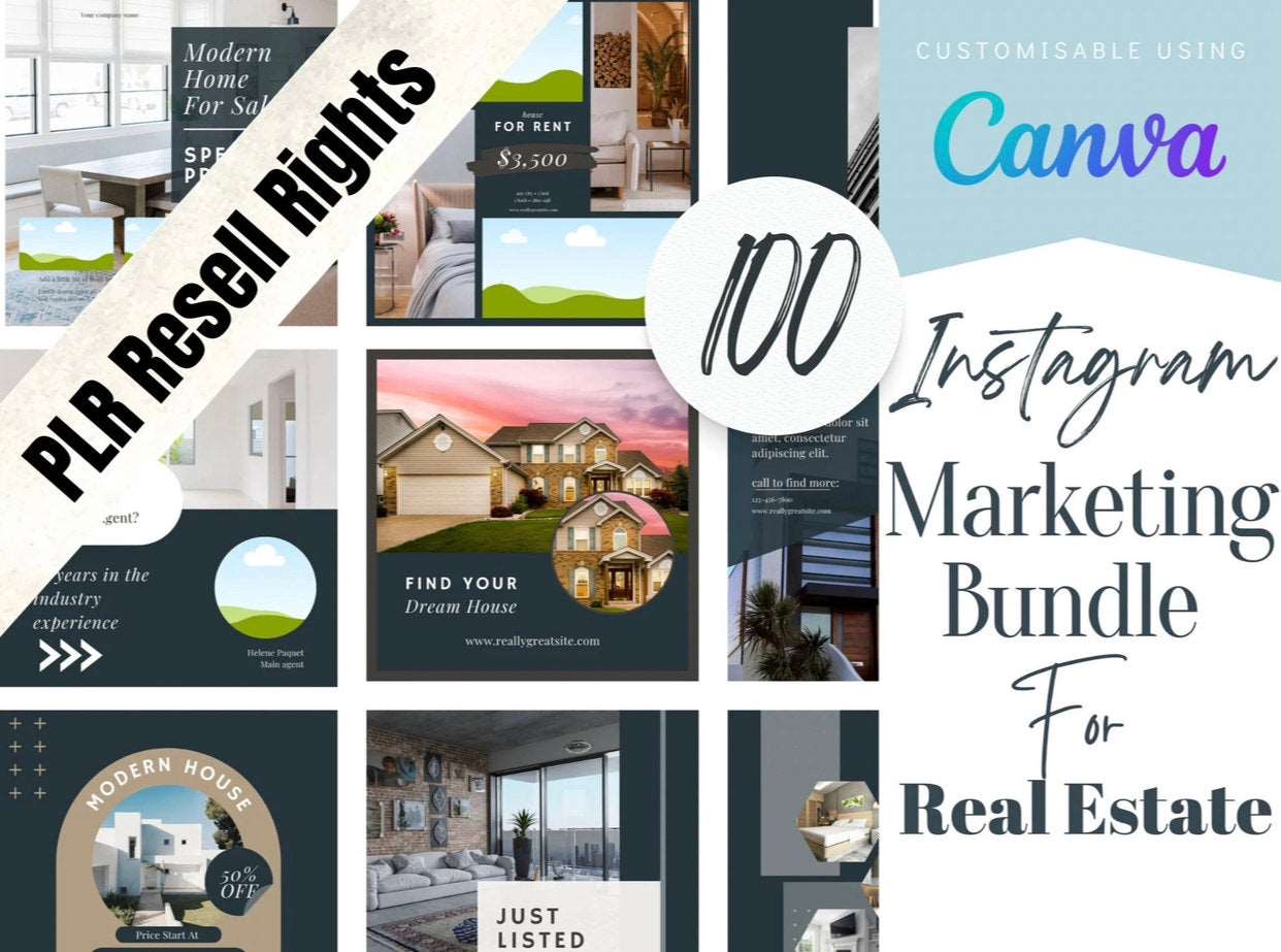 PLR Instagram Template Bundle, 520 Instagram Templates Passive Income Lab