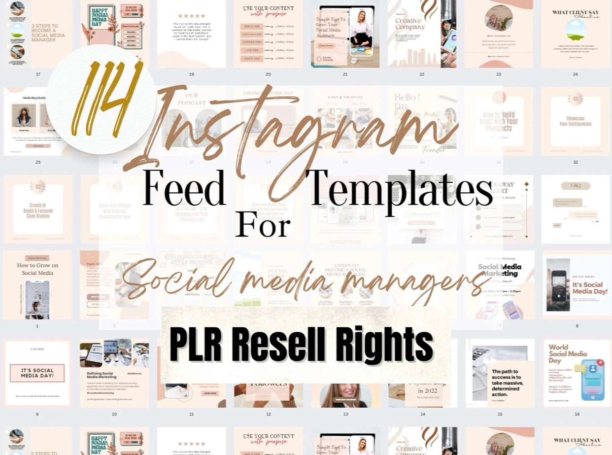 PLR Instagram Template Bundle, 520 Instagram Templates Passive Income Lab