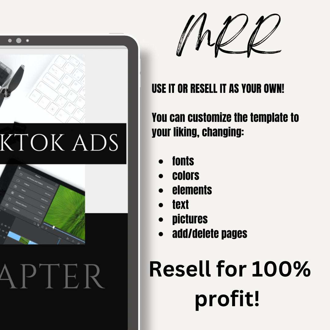 Master Resell Rights Faceless Tik Tok Marketing Guide