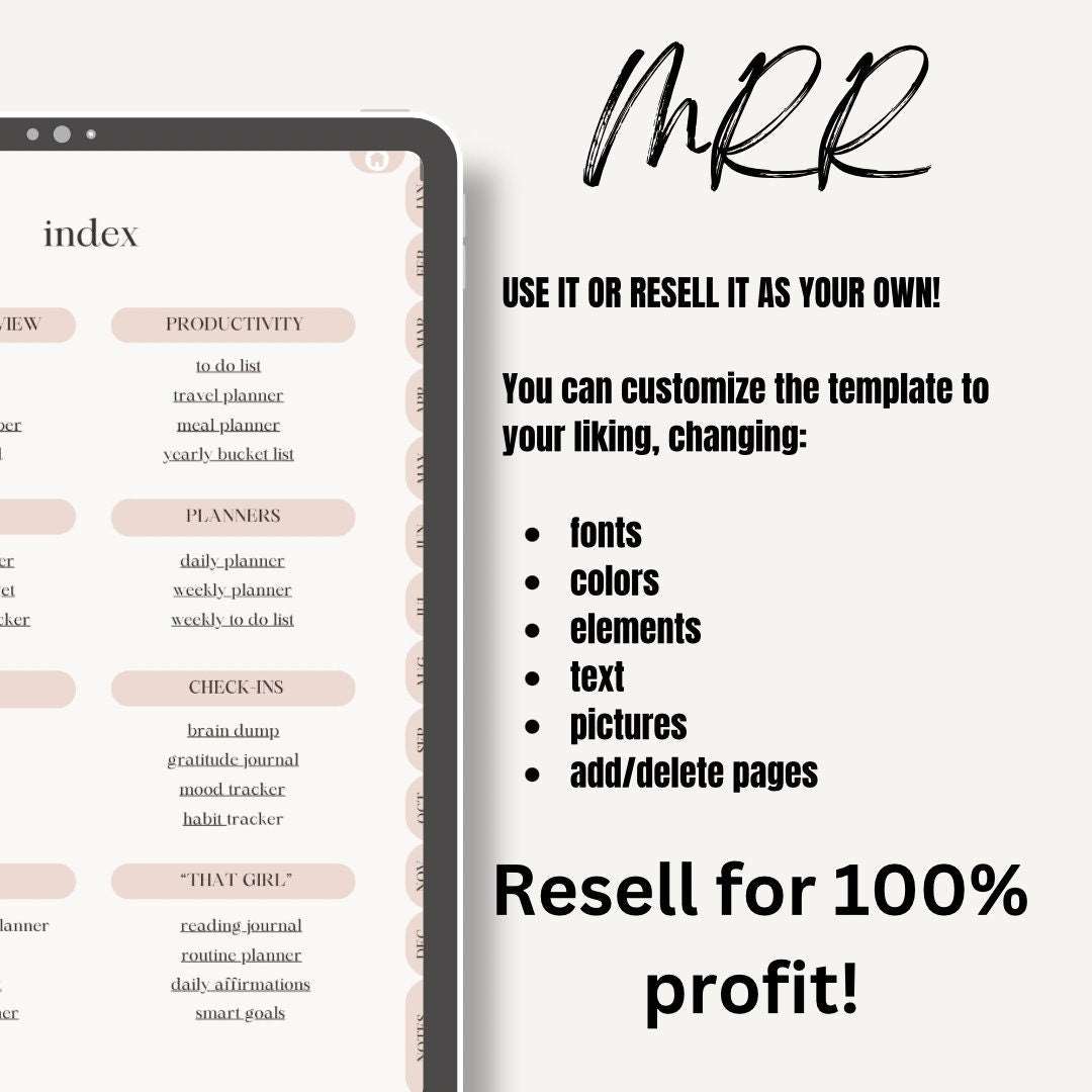MRR That Girl Planner with MRR Weekly Planner, Master Resell Rights/PLR