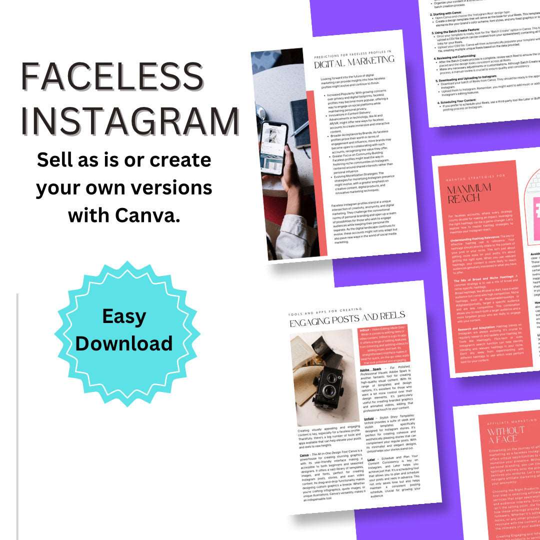 Master Resell Rights Faceless Instagram E-book