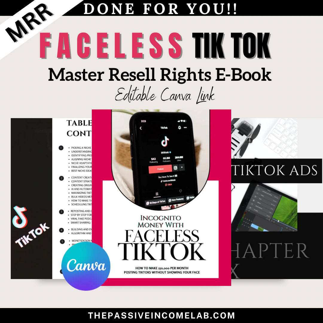 Master Resell Rights Faceless Tik Tok Marketing Guide